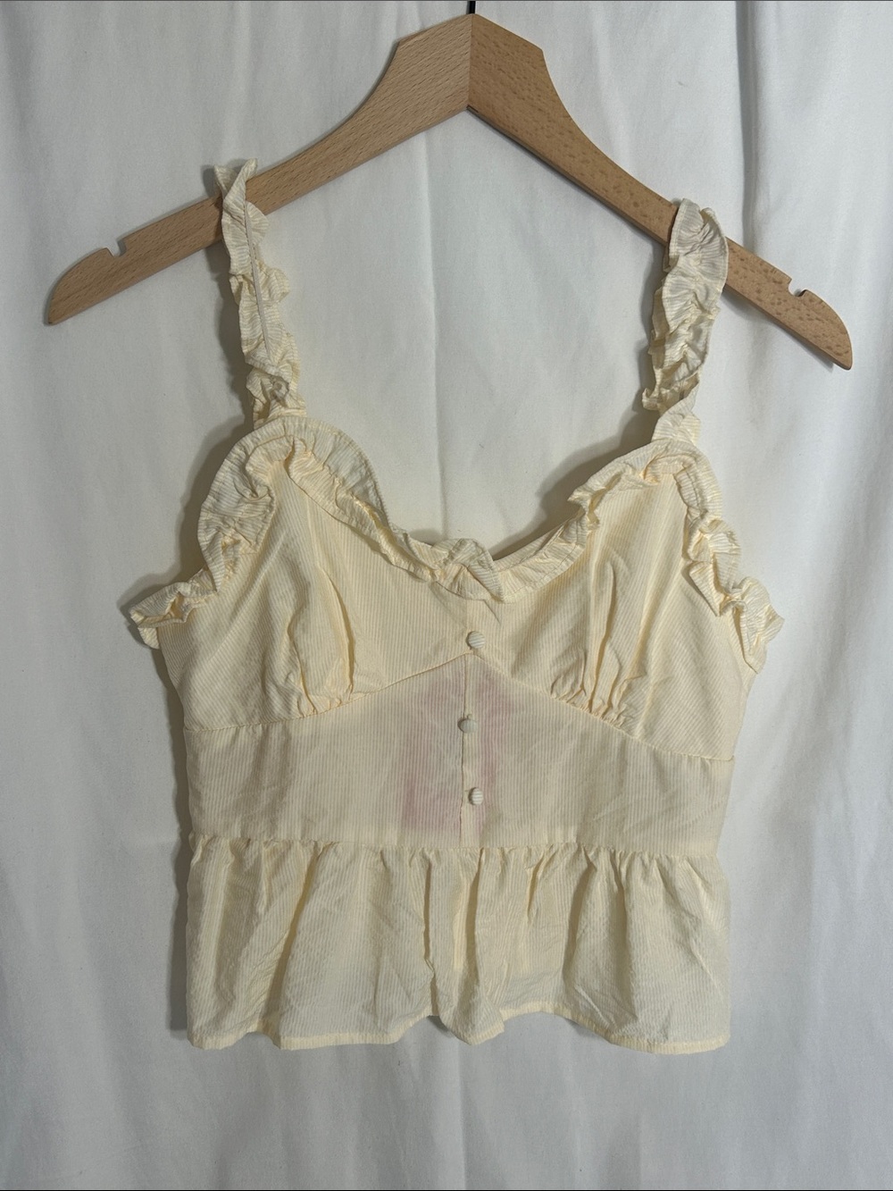 Bellini Cream Ruffle Peplum Camisole